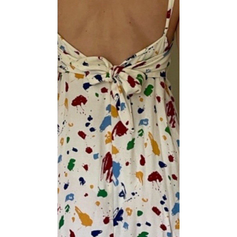 Reformation Nella Midi‎ Dress Artsy  Painted Lady  Slip Tie Back Viscose Y2K 2 S - Picture 4 of 7